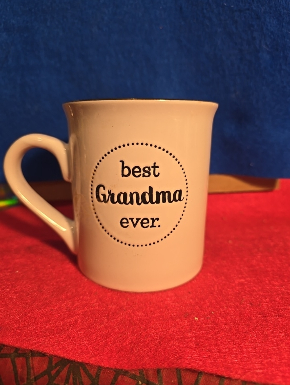 041426 Best Grandpa Ever White Engraved Mug. Last picture shows small chip. Box